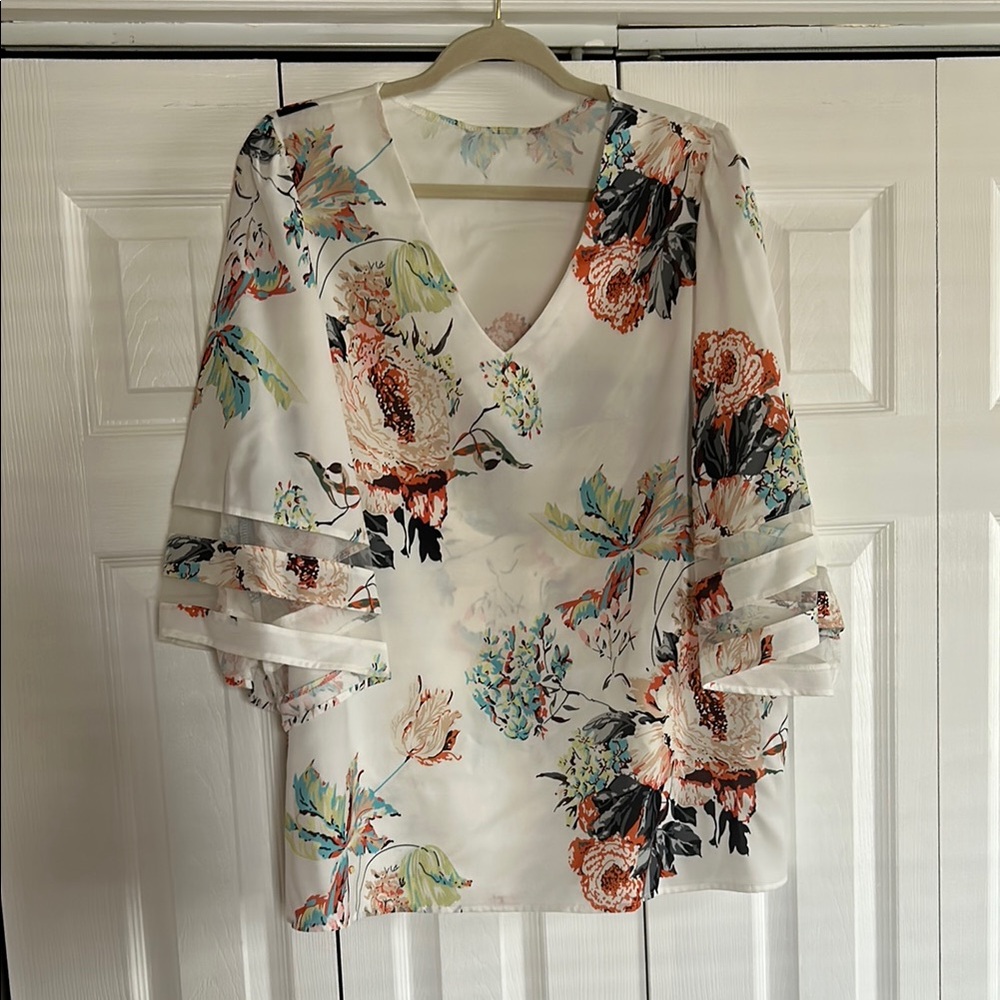 Floral V-Neck Women's Top